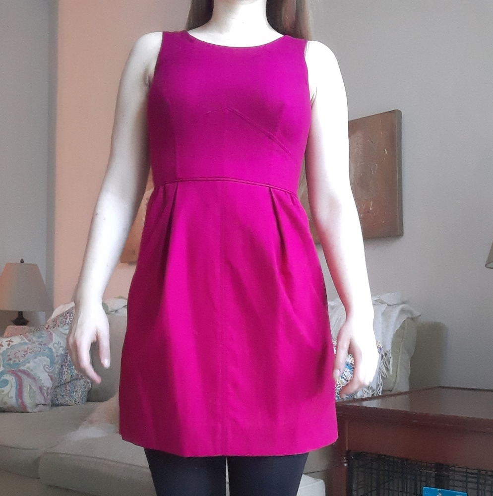 J. Crew raspberry pink wool blend dress